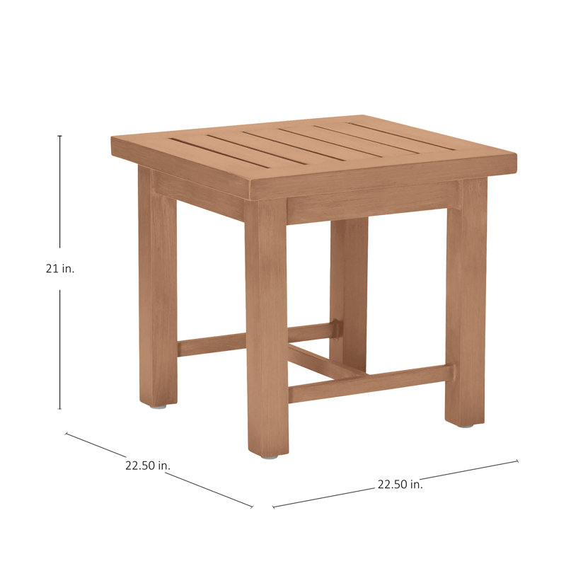 Club Teak Outdoor Side Table, Natural Teak