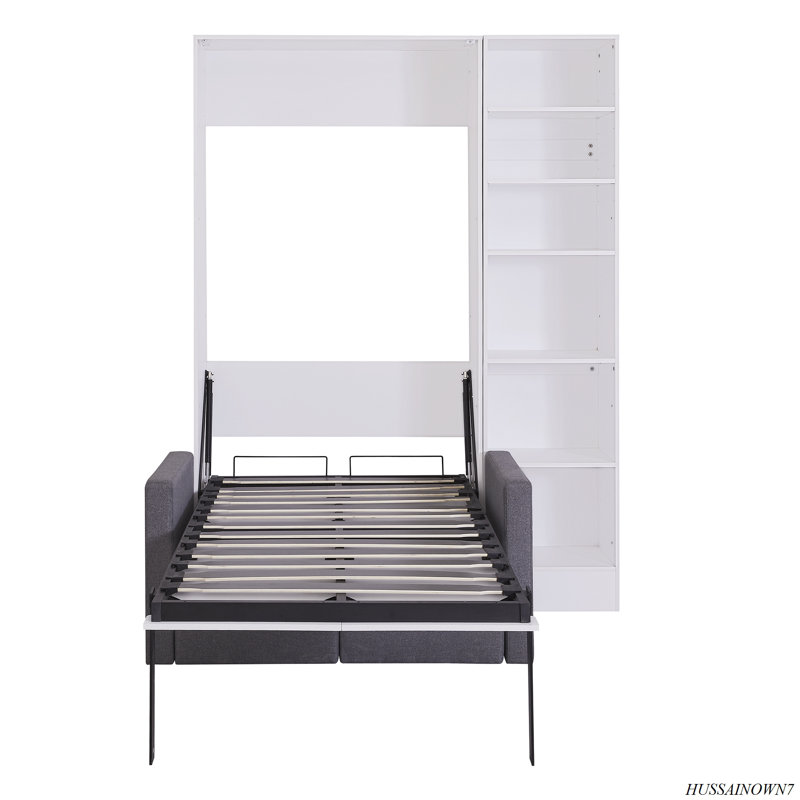 Murphy Bed Wall Bed With Sofa,With Shelves, Twin