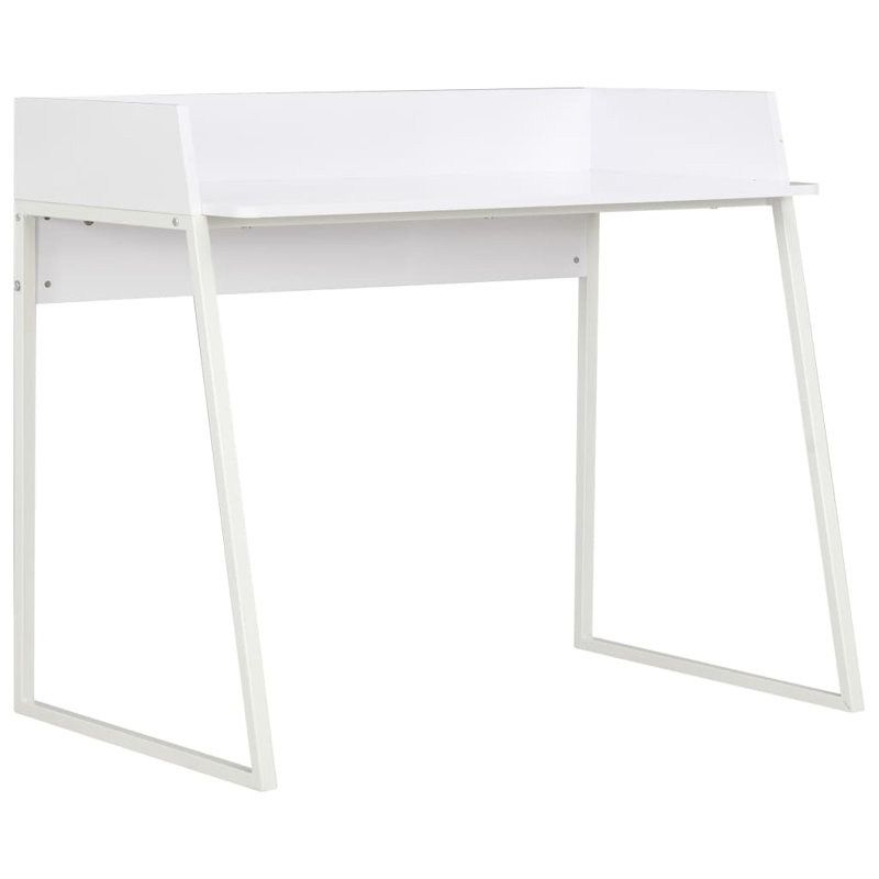 Abie Metal Base Writing Desk, White, White