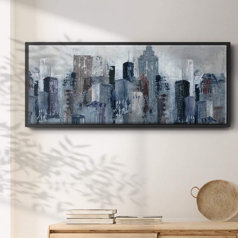 City Mood- Framed Canvas, 24" H x 60" W