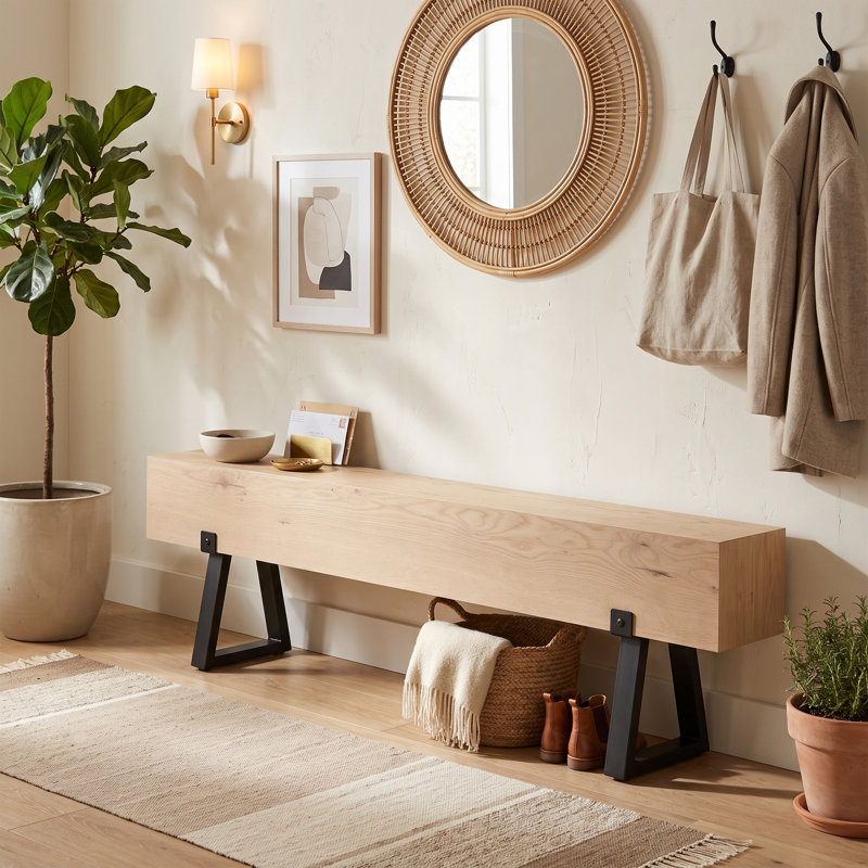 Banc en acier Vonette, Naturel