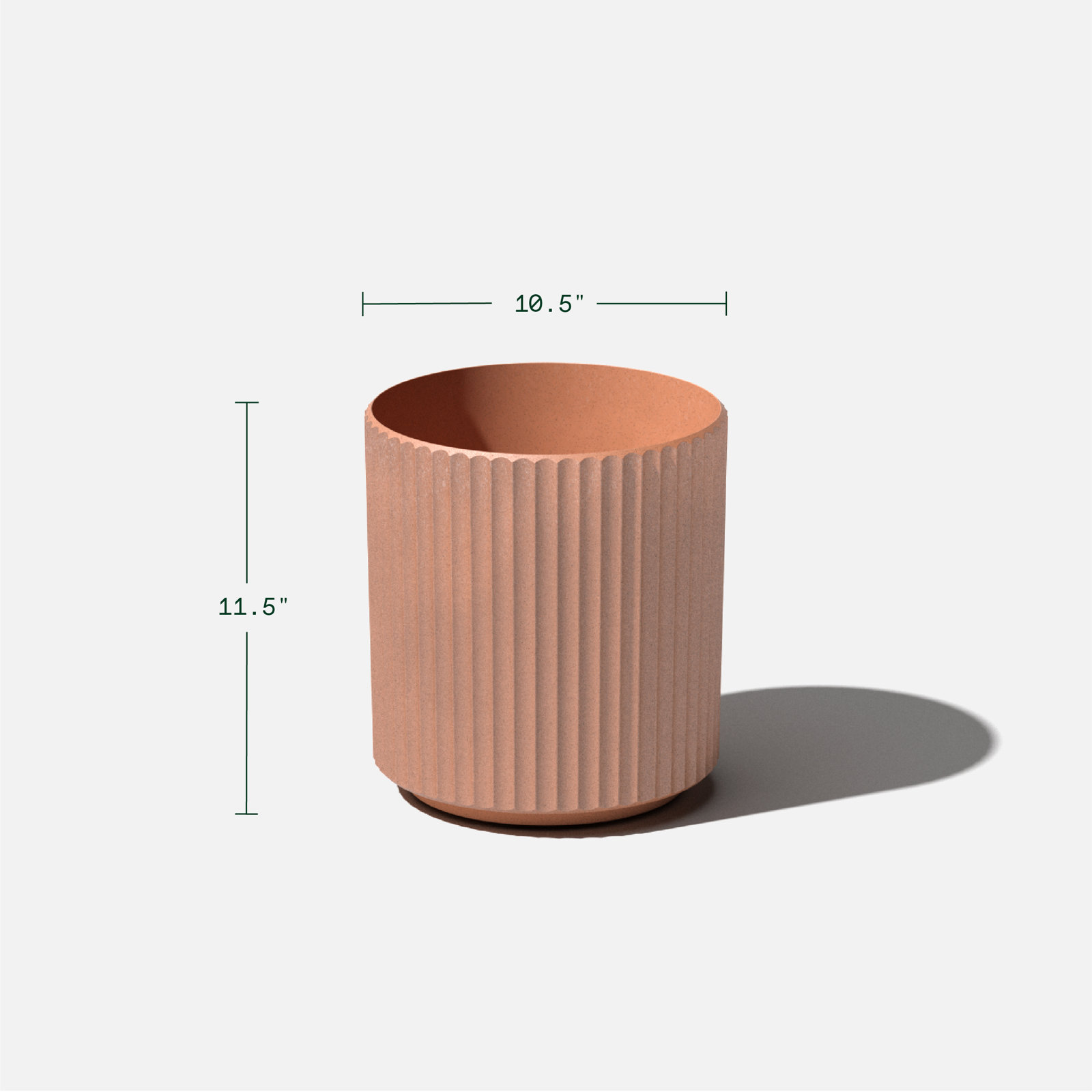 Demi Series Pot Planter, 1, 11.5" H x 10.5" W x 10.5" D, Terracotta