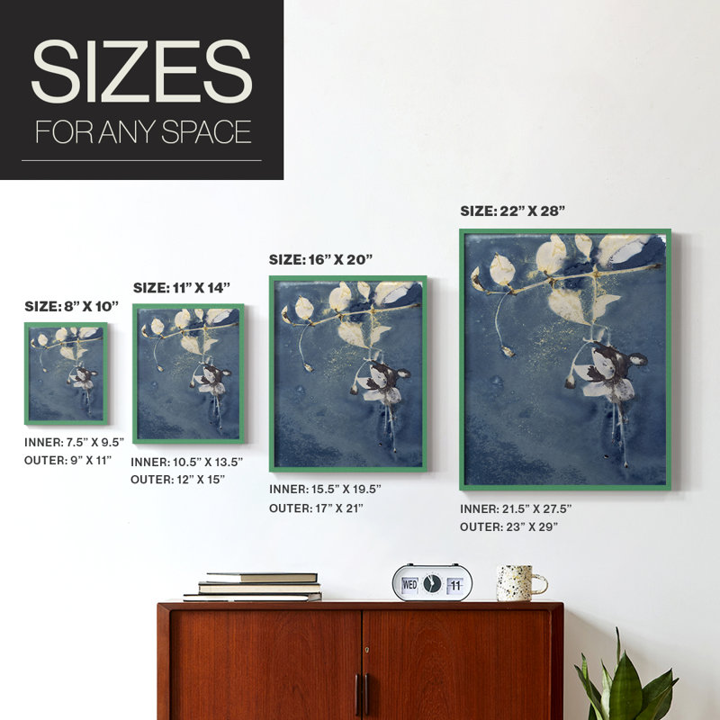 Fuschia Framed Print - Solid Wood, 10" H x 8" W, Green