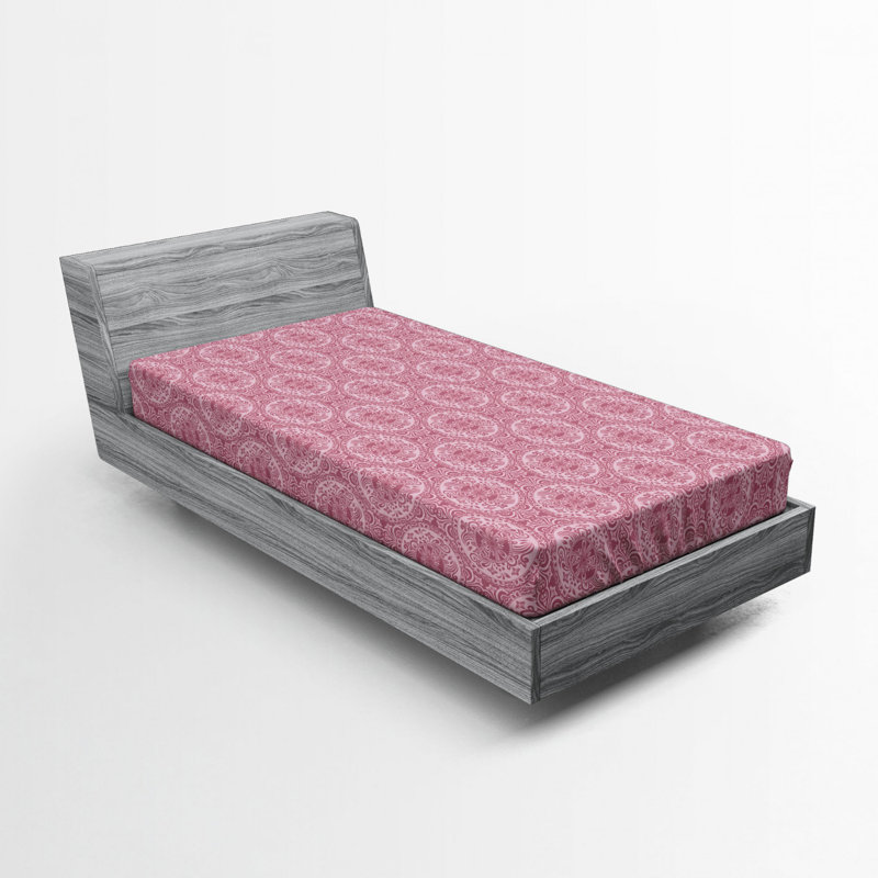 Microfiber Damask Fitted Sheet, Twin Fitted Sheet