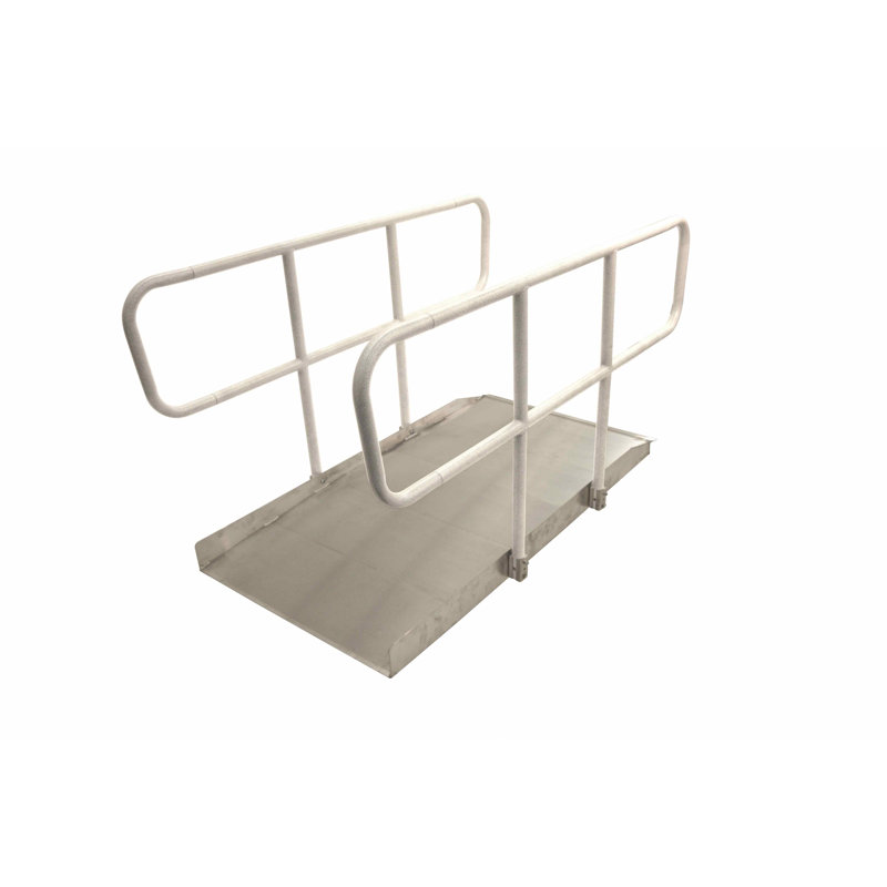 Prairie View Industries Metal Portable Ramp, 84" L x 36" W x 5" D, With Handrails