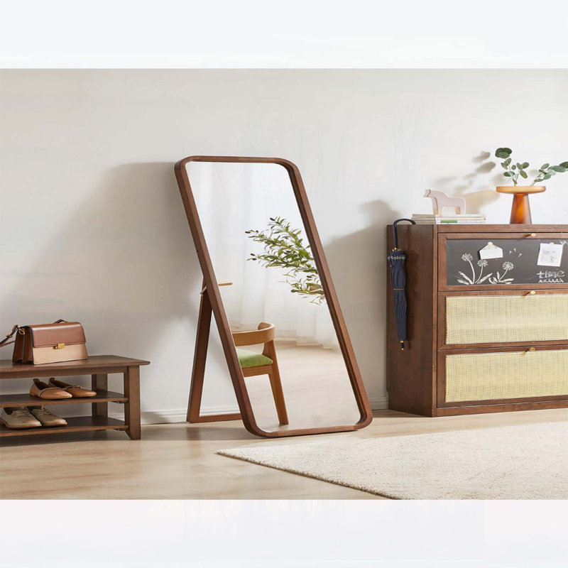 Miroir pleine grandeur en bois, Walnut