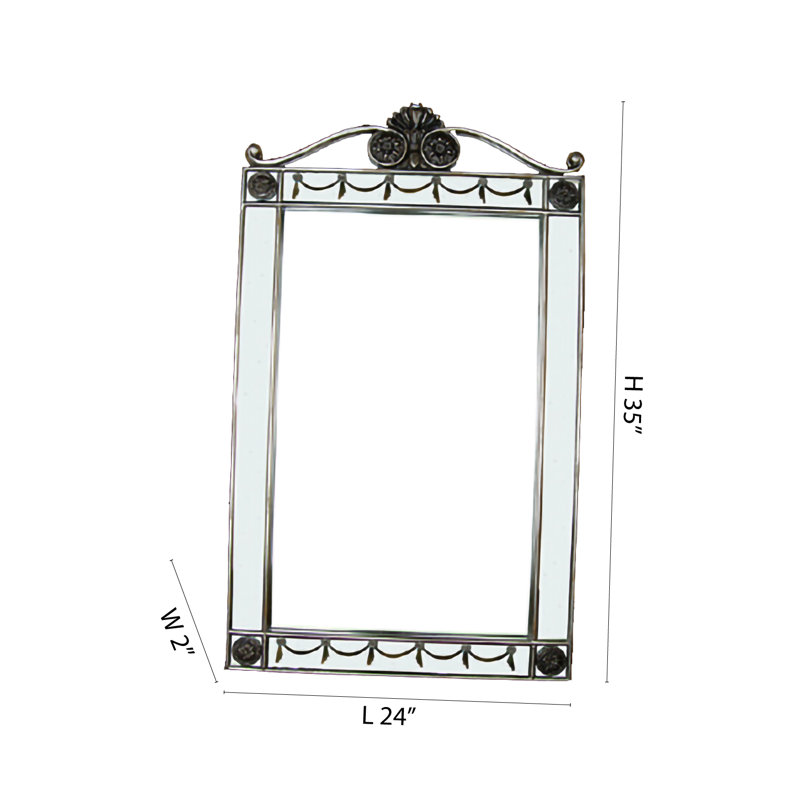Straight Silver Venetian Mirror