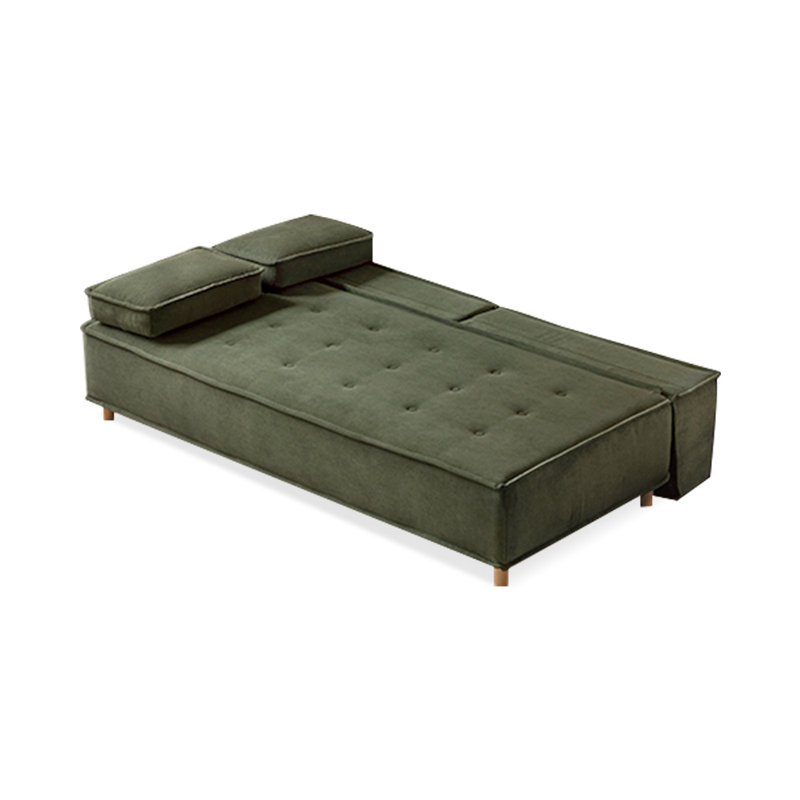 Coussin en velours côtelé vert