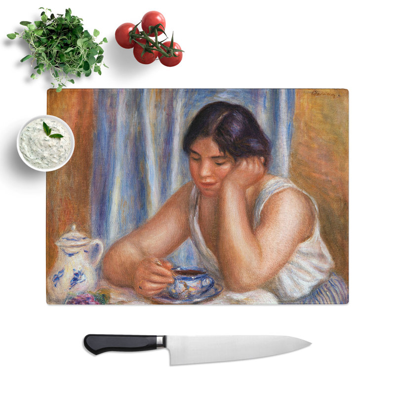 A Cup of Chocolate by Pierre-Auguste Renoir Chopping Board, 0.4cm H x 28.5cm W x 39cm L