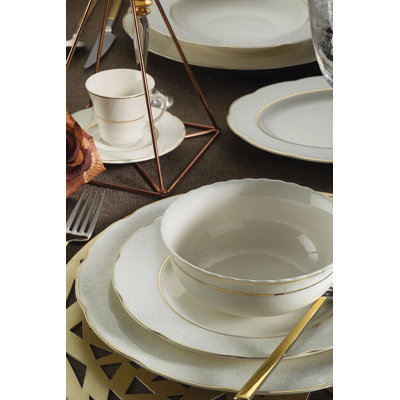 HamLake Piece Bone China Dinnerware Set - Service for 12