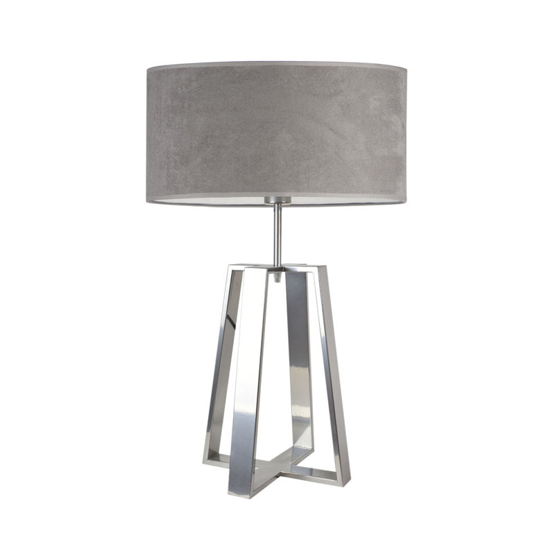 Alawna Metal Table Lamp, Grey/White, Silver, Silver