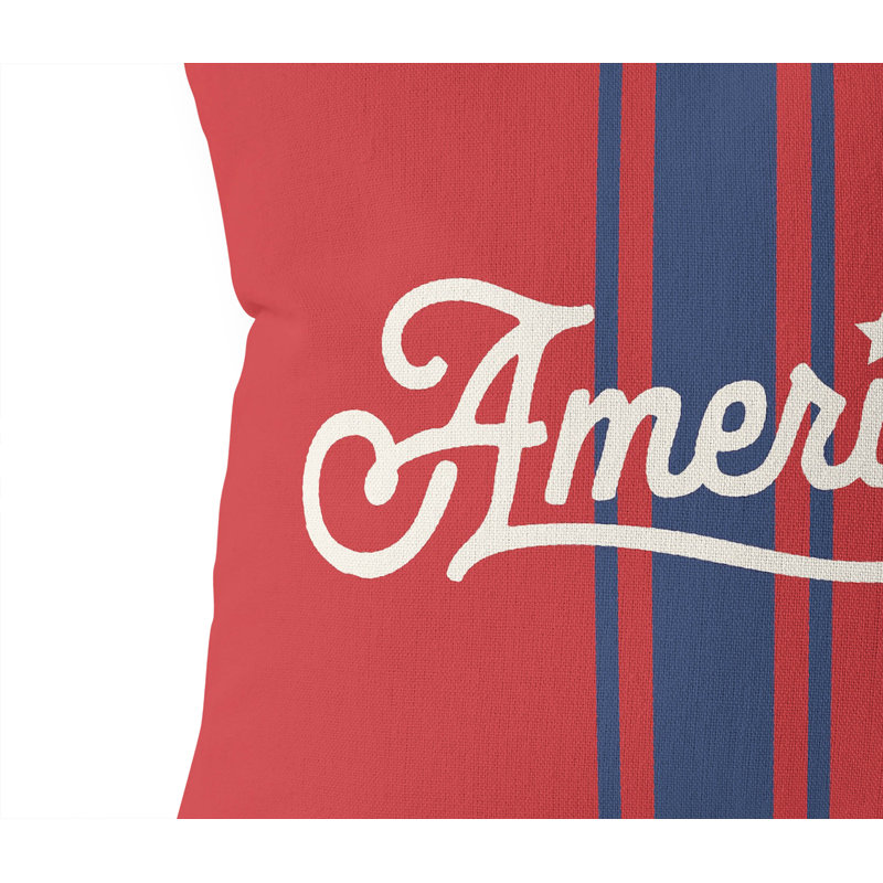 Coussin décoratif America, Rouge, Carré de 26 po