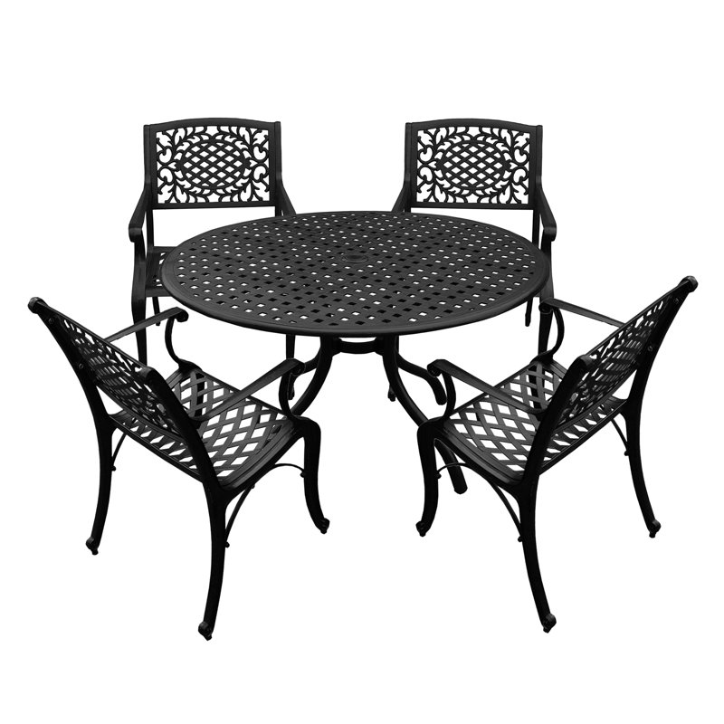 Blissa 4 - Person Patio Dining Set with Round Table