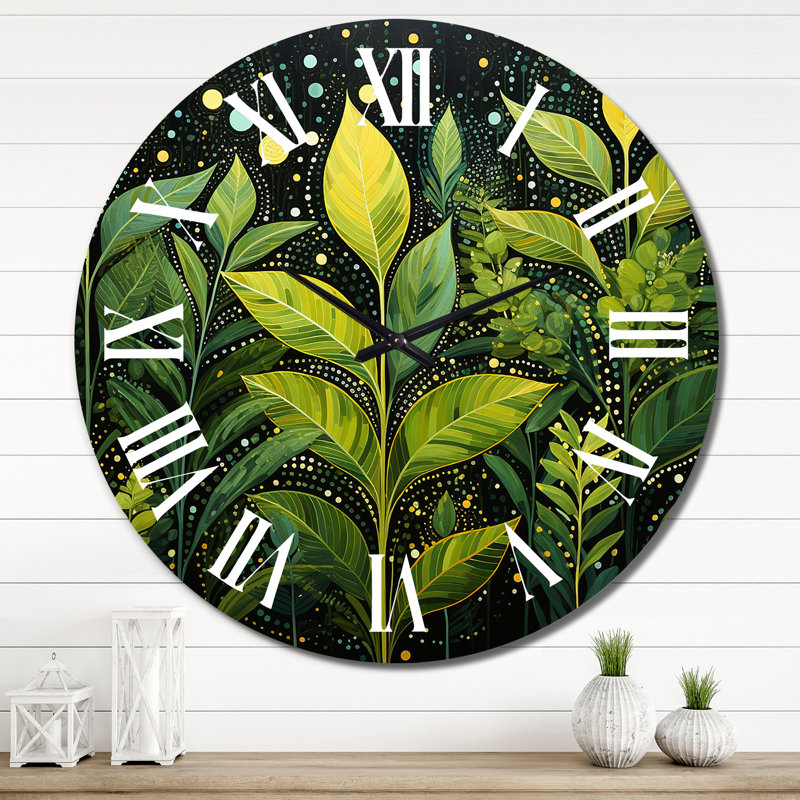 Chareese - Horloge murale florale, Très grand