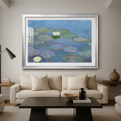 Water Lilies (Nymphéas)-Claude Monet-Framed Print with Mat and glass-c. 1897–1899