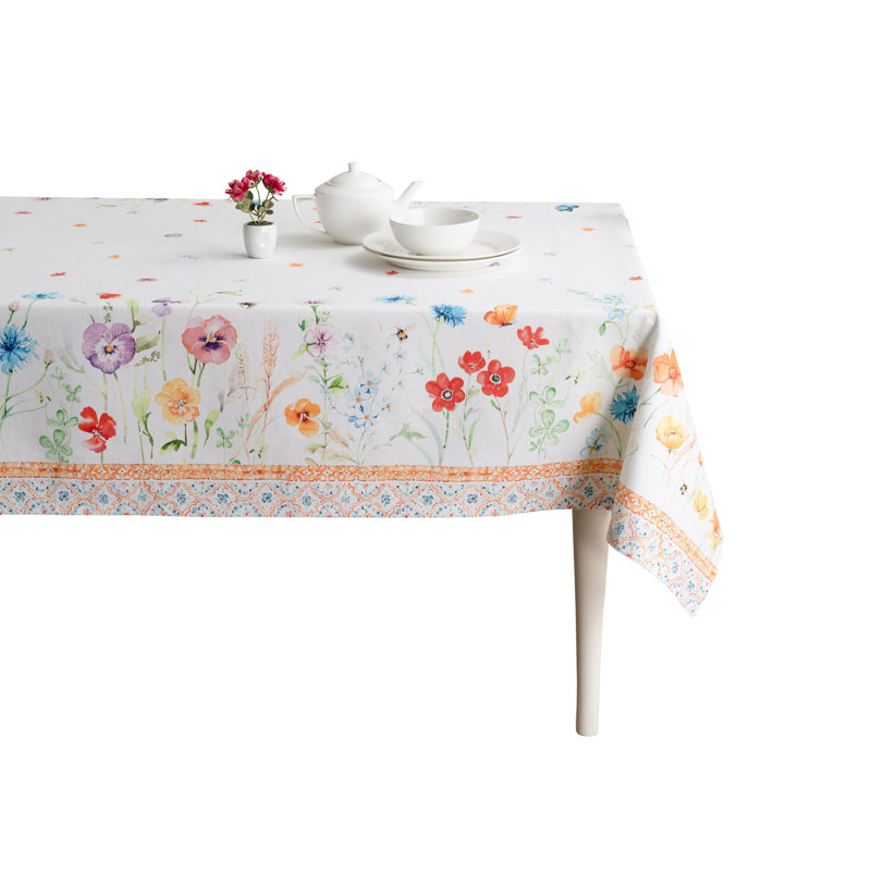 Maison d' Hermine Table Cloth Square Table 100% Cotton 54 x 54 Inches Tablecloth Reusable Decorative for Dining Room Farmhouse Home Valentines Day Decorations Spring Summer - Summer Whisper