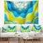 Tapisserie florale bleue et jaune-28495754