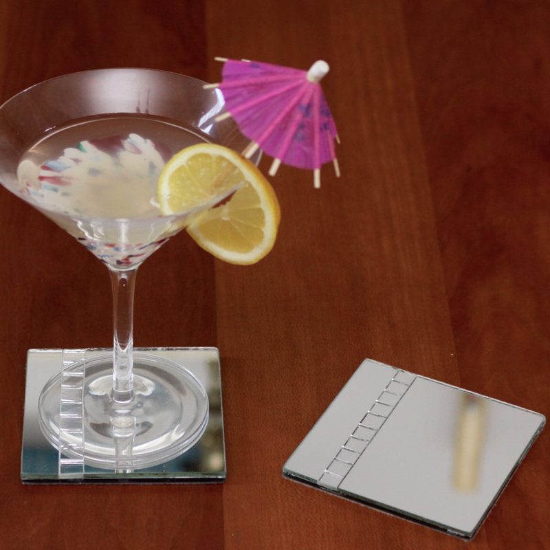 Glass 1 Piece Coaster, Antique Mirror