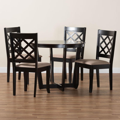 Lark Manor™ Baxton Studio Selby Modern Fabric And Dark Brown Wood 5-Piece Dining Set