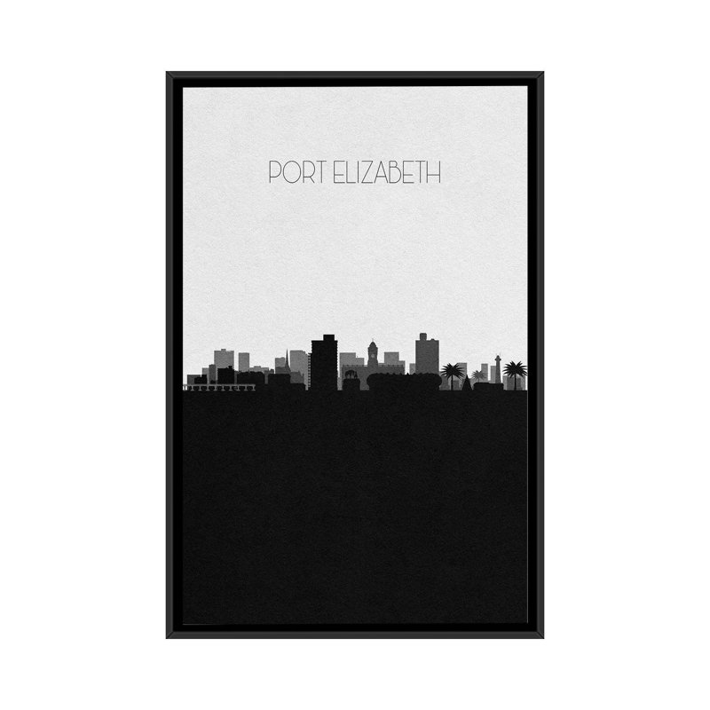 Port Elizabeth, South Africa City Skyline by Ayse Deniz Akerman - Print on Canvas