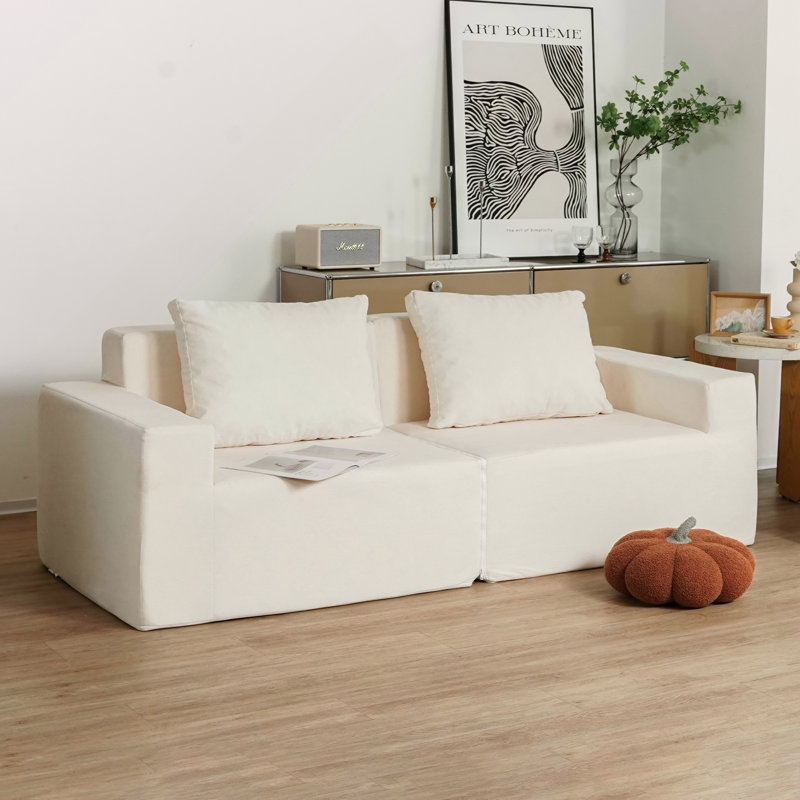 Causeuse convertible pour canapé de salon en mousse, taille simple avec accoudoirs et housse lavable à la machine pour adultes et adolescents