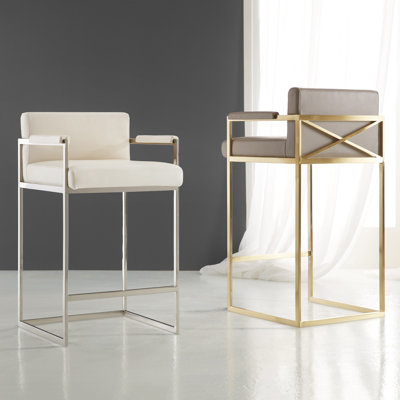 MHX Upholstered Stool with Metal Frame