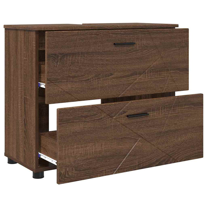 76.5cm Bathroom Vanity Base Only, Brown Oak