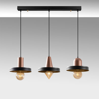 3 - Light Black/Gold Kitchen Island Pendant