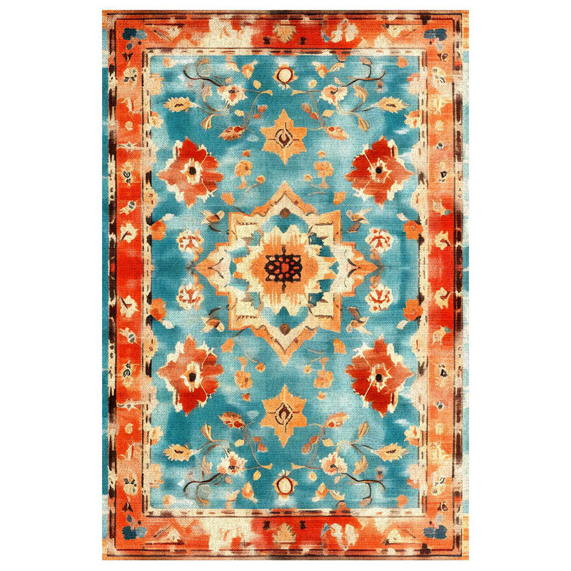 Arathorn Collection Digital Print Cotton-Polyester Blend Rug , Runner 5'3" x 16'5"