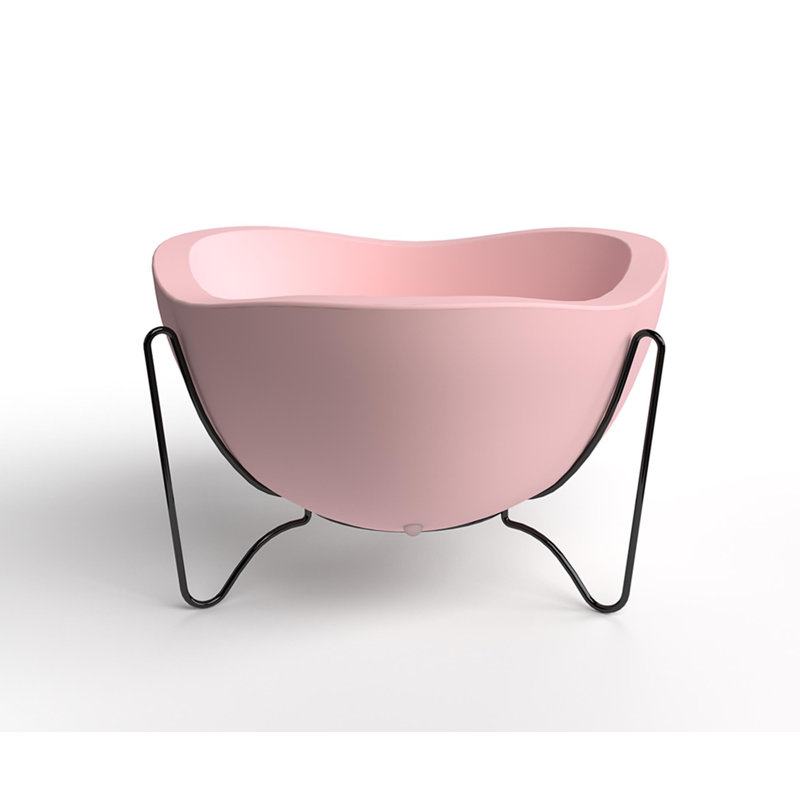 Pot à fleurs en résine de polyéthylène Clent, Rose, H 8,86 po x l 7,87 po x P 7,87 po