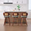 Ensemble de tabourets de bar Mid-Century de 3, 26 "de hauteur comptoir pour îlot de cuisine-576129742-576129728