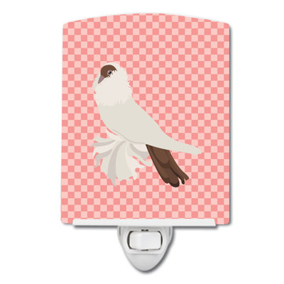 Casque d’éclairage en céramique avec chèque pigeon