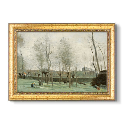 Laveuses dans un bosquet de saules, v. 1871 - Jean-Baptiste-Camille Corot - Toile encadrée sur mesure