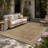 UV-Resistant Geometric Herringbone Indoor/Outdoor Area Rug In Natural Beige-98639032