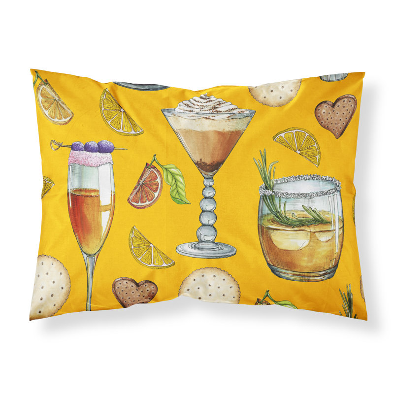Taie d’oreiller boissons et cocktails, Jaune