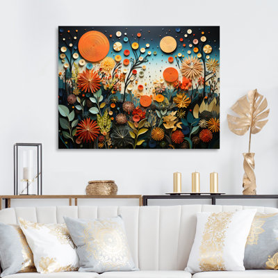 Orange orange Mid Century Natures Harmony III - Art abstrait Mid-Century