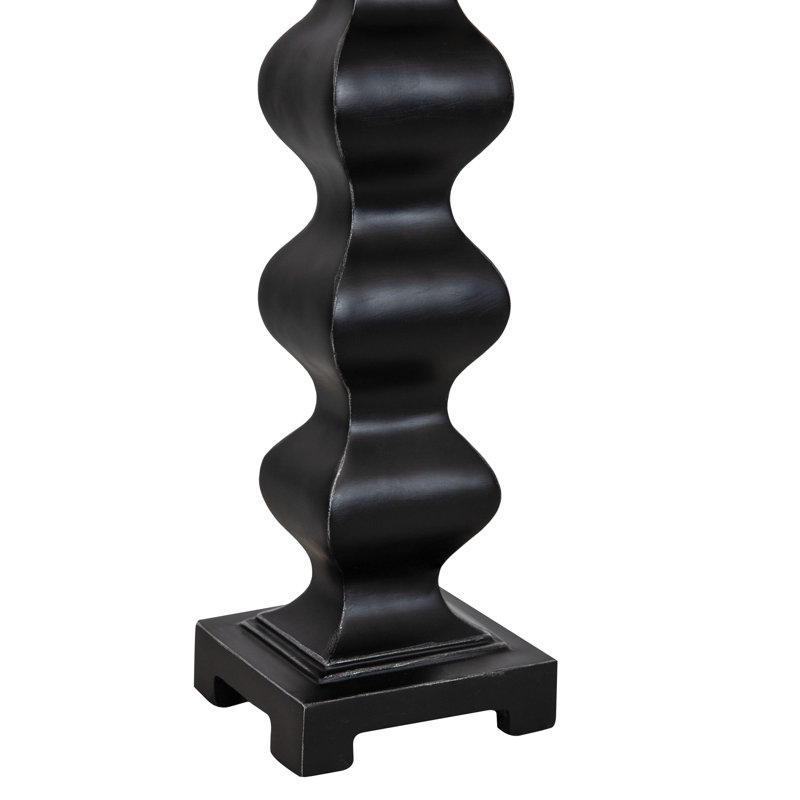 Lampe de table moderne noire H 29 "avec abat-jour blanc Stately Shapes