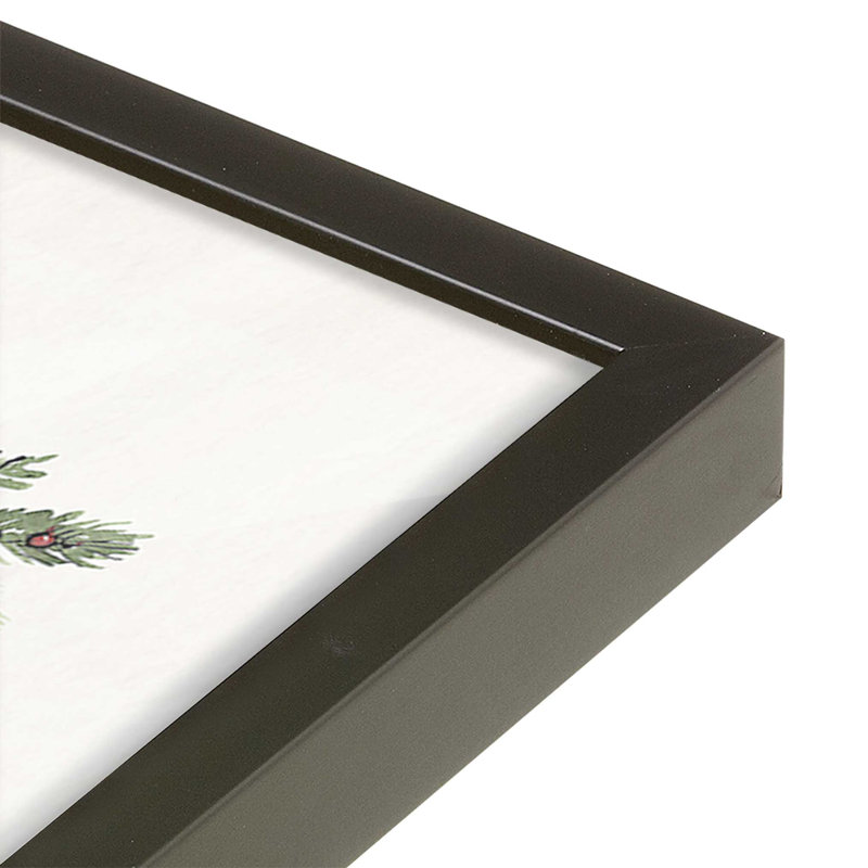 Imprimé de maison rétro, H 21,5 po x l 21,5 po, Cadre simple noir satiné, bois massif