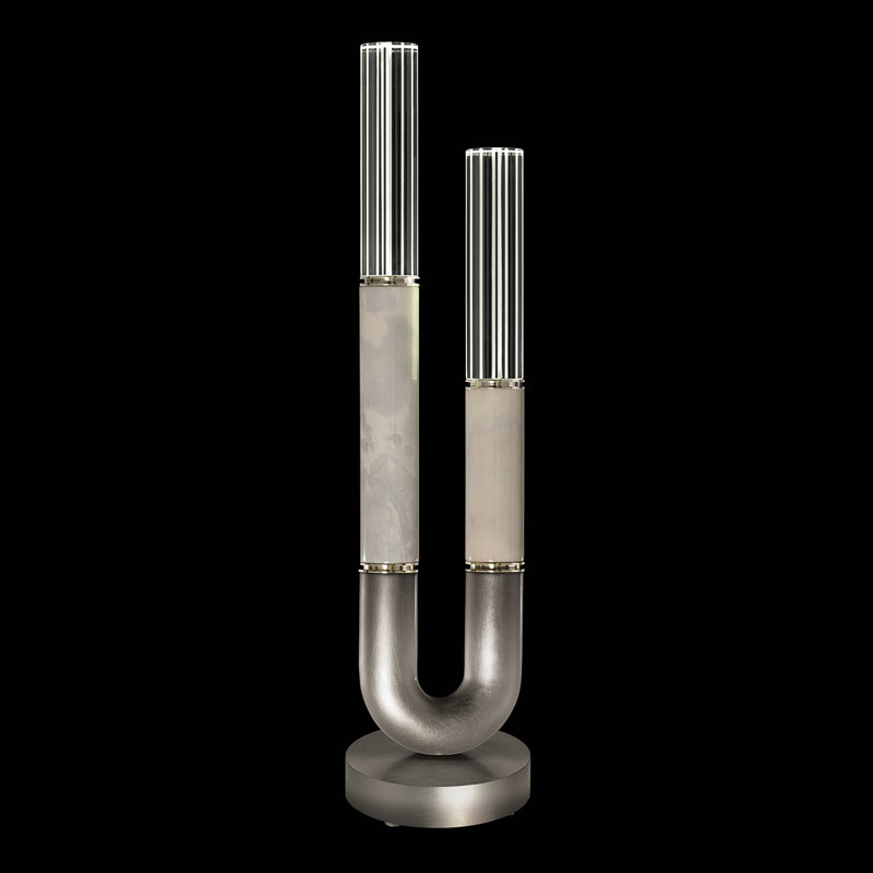Antonia LED Table Lamp, Ombre Silver/Nickel/Smoke
