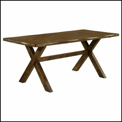 Carbon Knotty Nutmeg Rectangular Dining Table with Rustic Charm and Modern Durability for Versatile Home Use