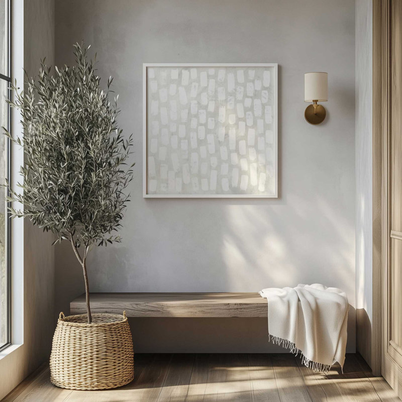 Airy Repetition II Print, 13.75" H x 13.75" W, Open Corner Framed, Polished Gold