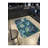 Blue Rose Patterned Washable Decorative Carpet-459016322