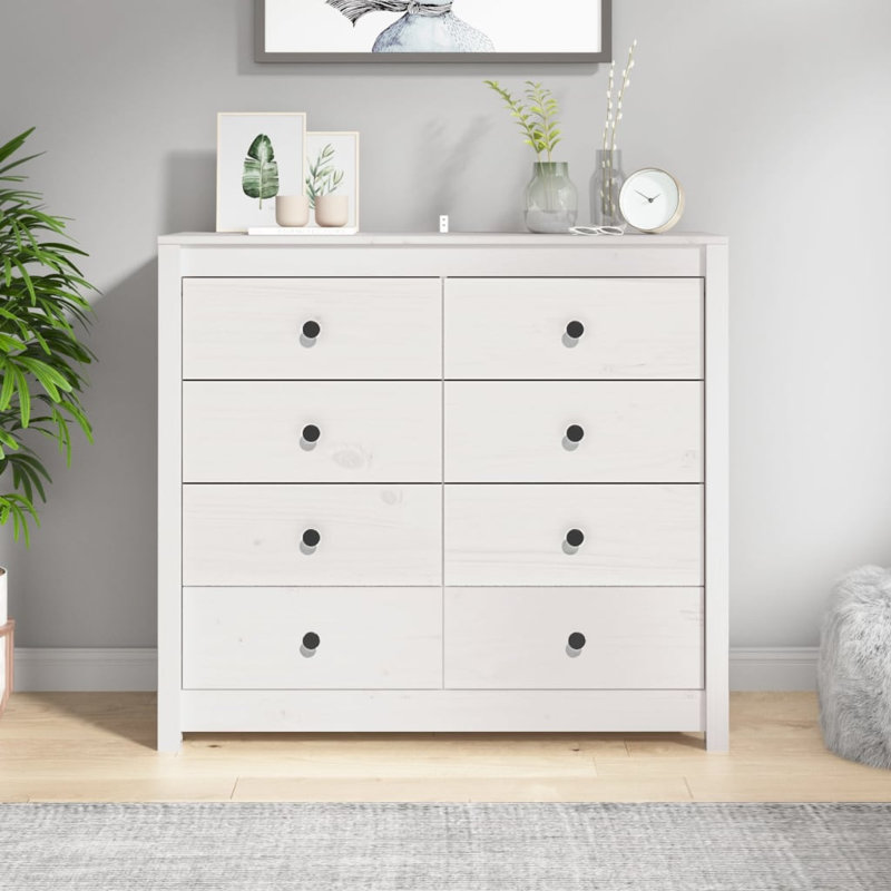 100cm Solid Wood Sideboard, White