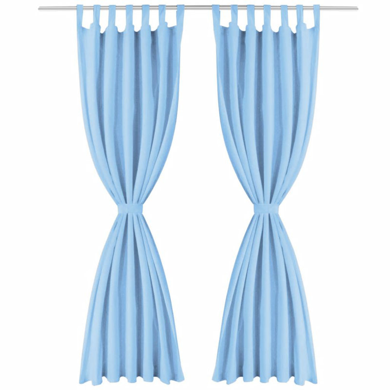 Bachar Semi Sheer Curtain Pair, Turquoise, 140cm Width x 175cm Drop