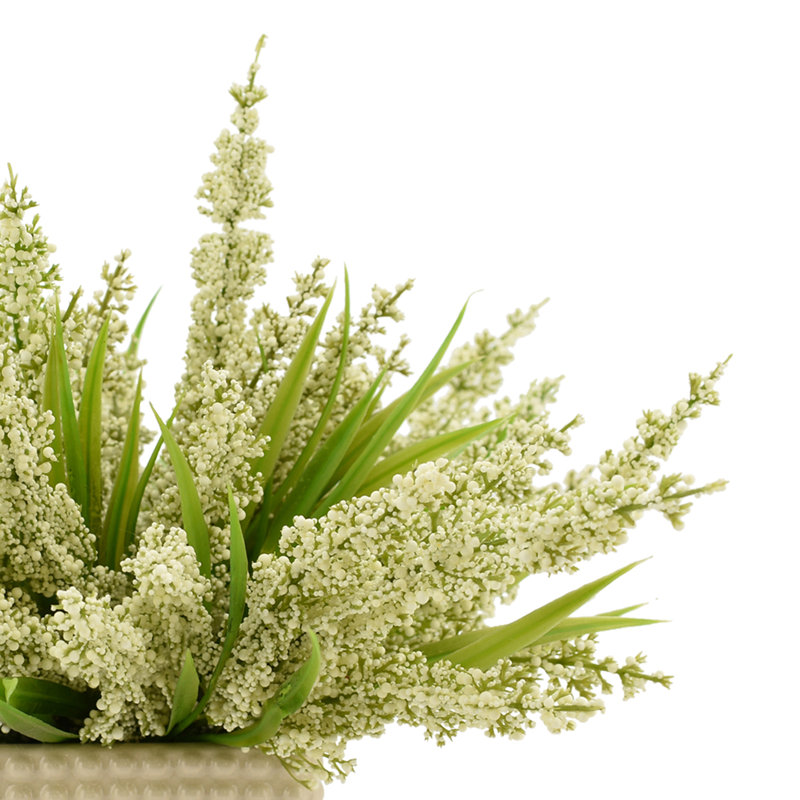 Heather Lavender Floral Arrangements and Centerpieces in Pot, White