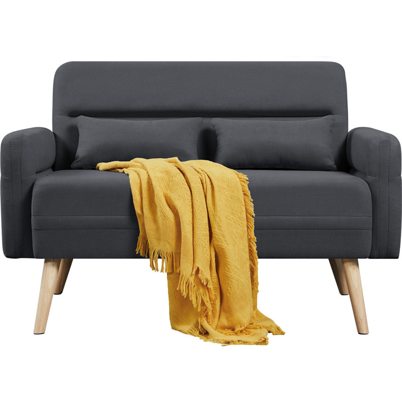 Boarisch 46.5" Upholstered Loveseat, Dark Gray
