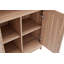 Bibliothèque de style Mid-Century à 6 tablettes avec portes en verre trempé et érable Jodie H 67,6 "x l 31"-435564026