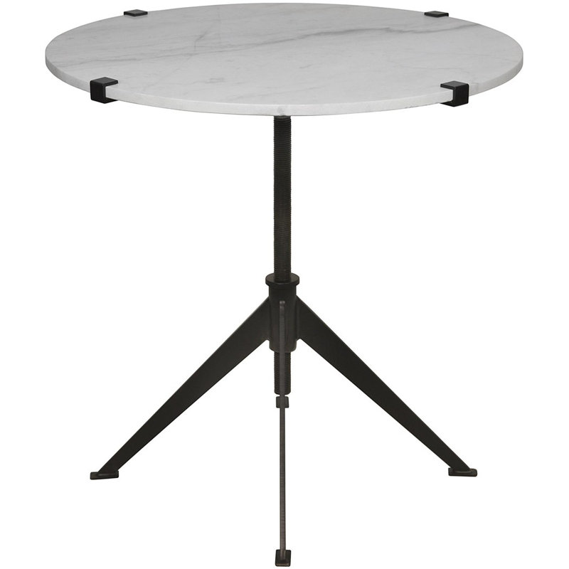 Edith Marble End Table, Matte Black