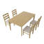 Ensemble de table de salle à manger et de chaises en bois massif 5 pièces comprenant 1 table rectangulaire et 4 chaises à dossier
