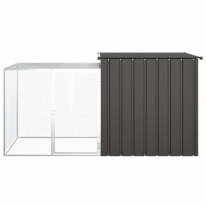 Rabbit Cage Galvanised Steel Outdoor Pet Rabbit Hutch, Anthracite